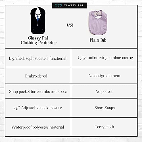 Classy Pal, Adult Bibs for Men, Dress ‘n Dine Clothing Protectors for Eating,...