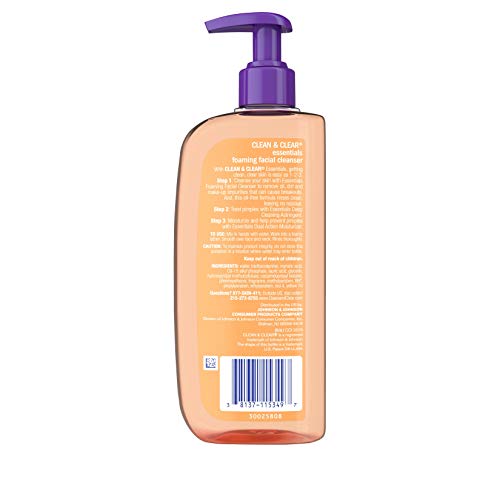Clean & Clear Essentials Foaming Facial Cleanser, Oil-Free Daily Face Wash wi...