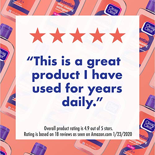 Clean & Clear Essentials Oil-Free Deep Cleaning Face Astringent with 2% Salic...