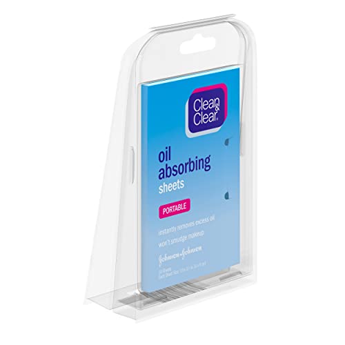 Clean & Clear Oil Absorbing Facial Sheets, Portable Blotting Papers for Face ...