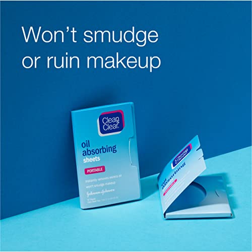Clean & Clear Oil Absorbing Facial Sheets, Portable Blotting Papers for Face ...