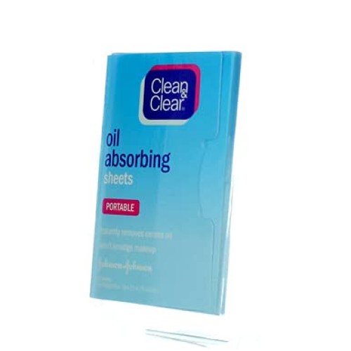 Clean and Clear Oil Absorbing Sheets - 50 per Pack - 24 Packs per case.