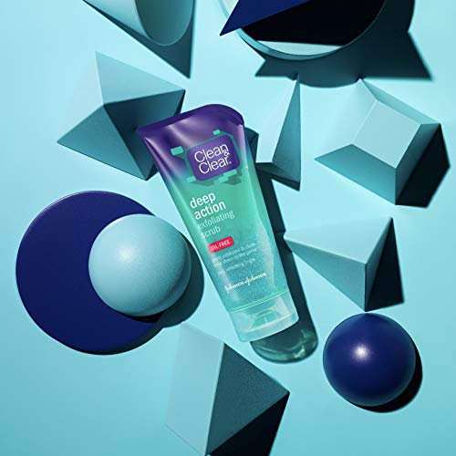 Clean & Clear Oil-Free Deep Action Exfoliating Facial Scrub, Cooling Face Was...