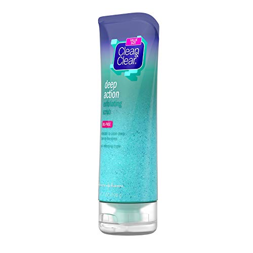 Clean & Clear Oil-Free Deep Action Exfoliating Facial Scrub, Cooling Face Was...