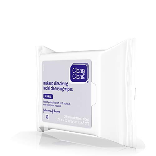 Clean & Clear Oil-Free Makeup Dissolving Facial Cleansing Wipes to Remove Dir...