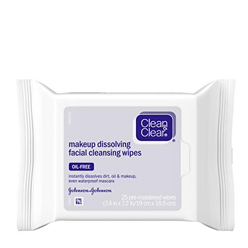 Clean & Clear Oil-Free Makeup Dissolving Facial Cleansing Wipes to Remove Dir...