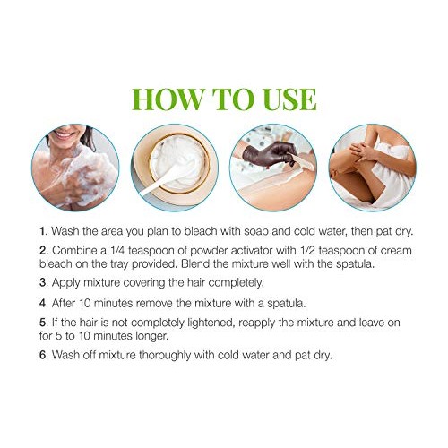 Clean + Easy Bleach Cream Hair Lightener, Lightens Facial and Body Hair, Safe...