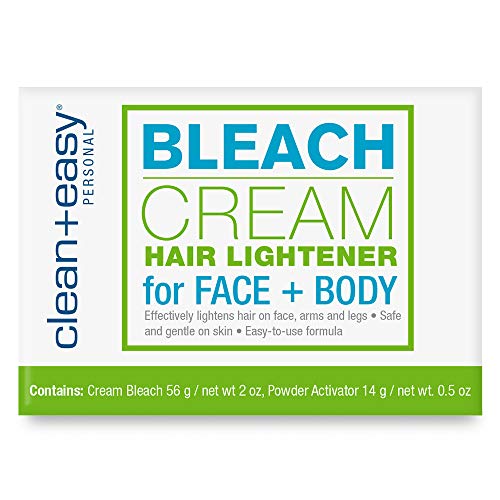 Clean + Easy Bleach Cream Hair Lightener, Lightens Facial and Body Hair, Safe...