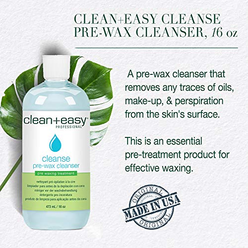 Clean + Easy Cleanse- Pre Wax Cleanser, Removes Any Traces Of Oils and Make-u...