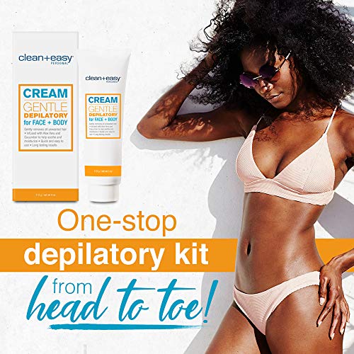 Clean + Easy Cream Gentle Depilatory for Face & Body 4oz, 2-Pack