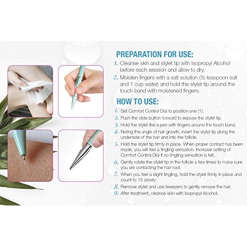 Clean + Easy Non-Laser Personal Electrolysis for Face and Body, Permanent Hai...