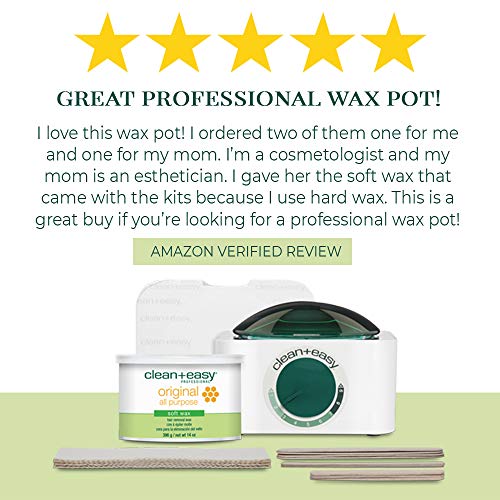 Clean + Easy Pot Wax Mini Kit With Deluxe Warmer, Original Formula Wax, Musli...