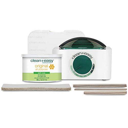 Clean + Easy Pot Wax Mini Kit With Deluxe Warmer, Original Formula Wax, Musli...