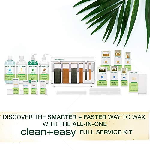 Clean + Easy Waxing Spa Full Service Kit, Roll On Warmer, Hair Removal Wax Ca...