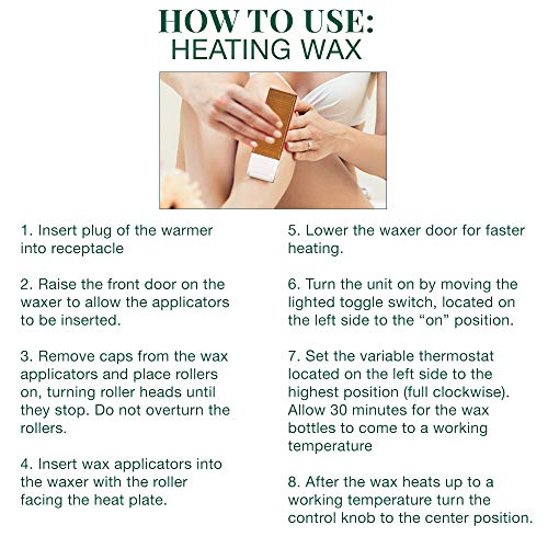 Clean + Easy Waxing Spa Full Service Kit, Roll On Warmer, Hair Removal Wax Ca...
