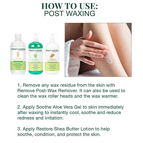 Clean + Easy Waxing Spa Full Service Kit, Roll On Warmer, Hair Removal Wax Ca...