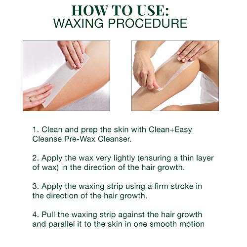Clean + Easy Waxing Spa Full Service Kit, Roll On Warmer, Hair Removal Wax Ca...