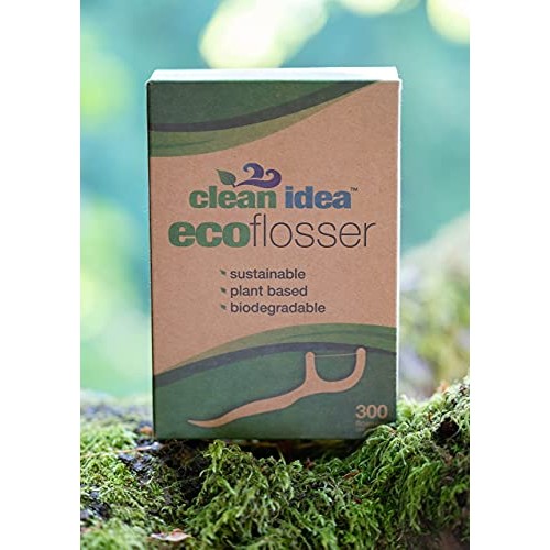 Clean Idea EcoFlosser - 300 Picks - Biodegradable Floss Pick - Dental Floss P...