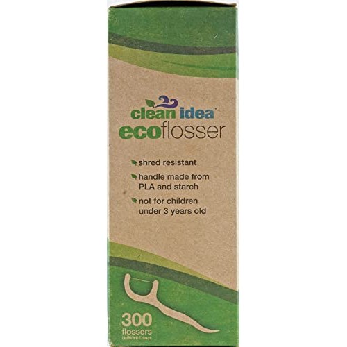 Clean Idea EcoFlosser - 300 Picks - Biodegradable Floss Pick - Dental Floss P...