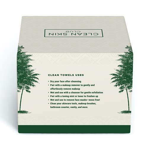 Clean Skin Club Bamboo Clean Towels XL | World 1ST Biodegradable Face Towel |...