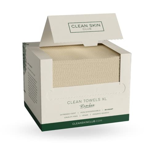 Clean Skin Club Bamboo Clean Towels XL | World 1ST Biodegradable Face Towel |...