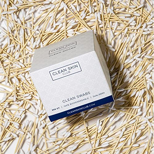 Clean Skin Club Clean Swabs | 500CT | One Pointed Tip | Biodegradable + Organ...