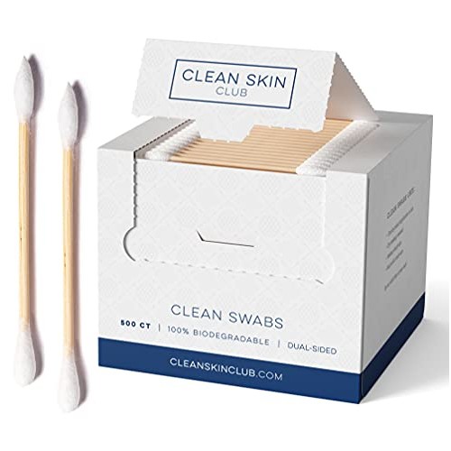 Clean Skin Club Clean Swabs | 500CT | One Pointed Tip | Biodegradable + Organ...