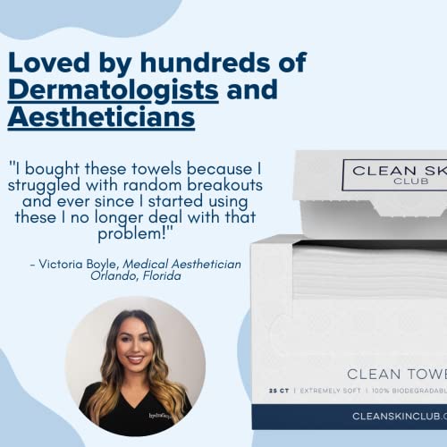 Clean Skin Club Clean Towels | Worlds 1ST Biodegradable Face Towel | Disposab...