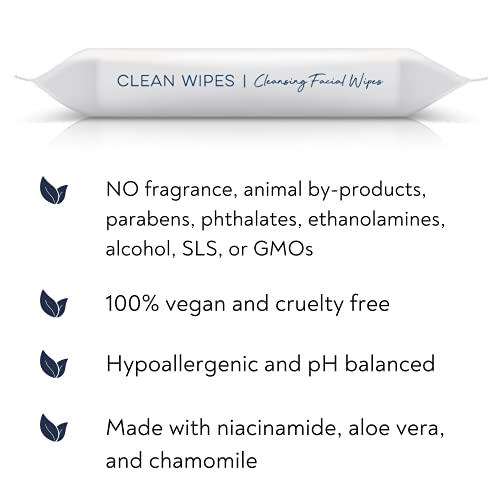 Clean Skin Club - XL Premium Face Wipes | Extra Moist Makeup Removing Towelet...