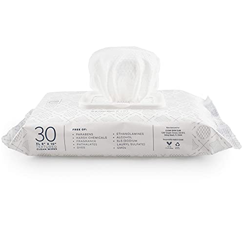 Clean Skin Club - XL Premium Face Wipes | Extra Moist Makeup Removing Towelet...