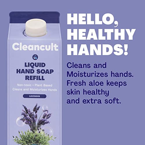 Cleancult Liquid Hand Soap Refill, Lavender, 32oz, 3 Pack - Coconut-Derived H...