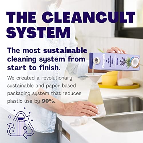 Cleancult Liquid Hand Soap Refill, Lavender, 32oz, 3 Pack - Coconut-Derived H...