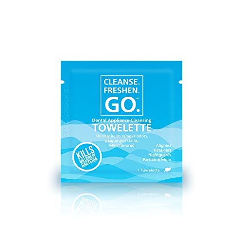 Cleanse.Freshen.Go. Anti-Bacterial Dental Appliance Cleansing Towelettes - Ex...