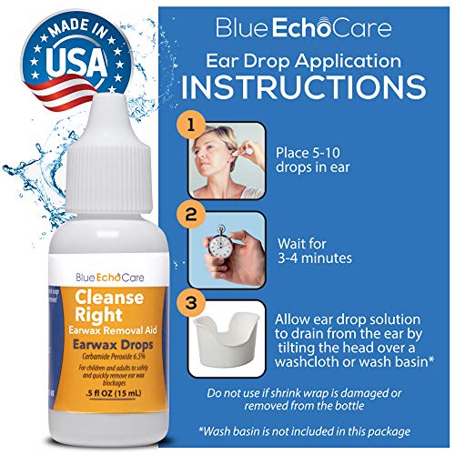 Cleanse Right Ear Wax Removal Drops, USA Made, Ear Wax Remover Drops, 1 Bottl...