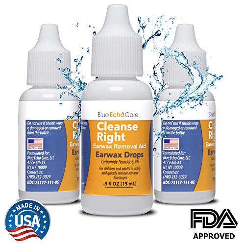 Cleanse Right Ear Wax Removal Drops, USA Made, Ear Wax Remover Drops, 1 Bottl...