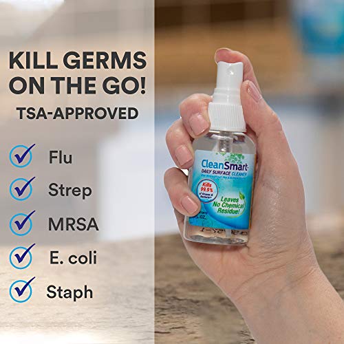CleanSmart To Go Disinfectant Kills 99.9% of Viruses, TSA-Approved for Safe T...