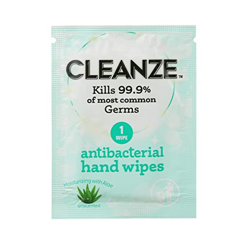 Cleanze Antibacterial Hand Sanitizing Hand Wipes | Individual Hand Wipe Packe...