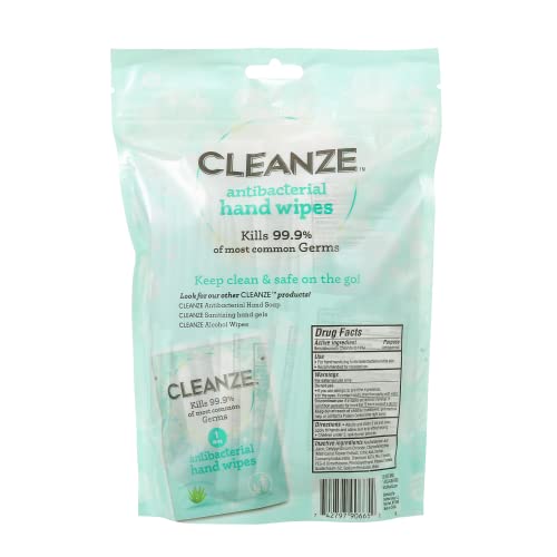 Cleanze Antibacterial Hand Sanitizing Hand Wipes | Individual Hand Wipe Packe...