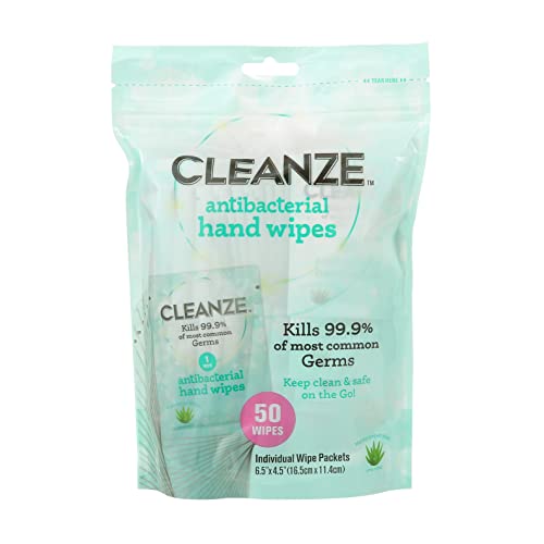 Cleanze Antibacterial Hand Sanitizing Hand Wipes | Individual Hand Wipe Packe...