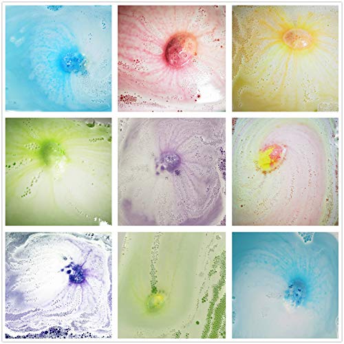 Unicorn Bath Bomb Gift Set with Jewelry Inside, 9 Pack Organic Bath Bomb Gift...