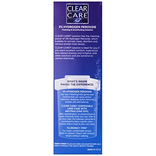 Clear Care CARE Cleaning & Disinfection Solution with Lens Case, Clear, 12 Fl Oz