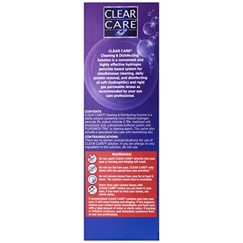 Clear Care CARE Cleaning & Disinfection Solution with Lens Case, Clear, 12 Fl Oz