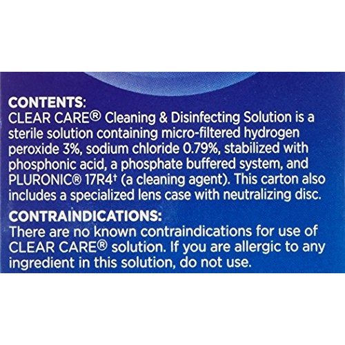 Clear Care CARE Cleaning & Disinfection Solution with Lens Case, Clear, 12 Fl Oz