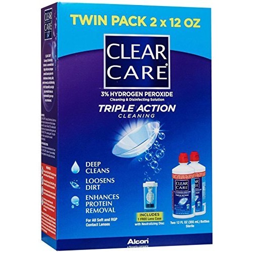 Clear Care Cleaning & Disinfection Solution-12 oz, Twin Value Pack (Pack of 6)