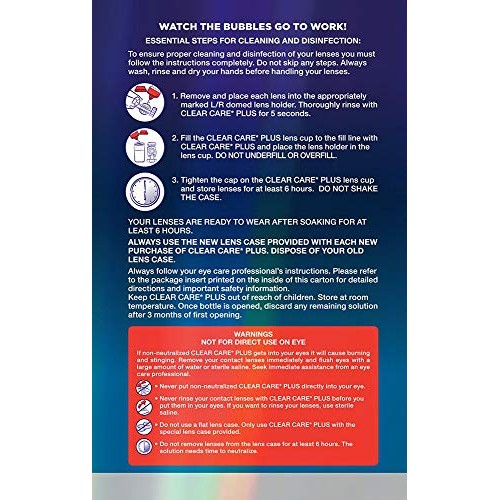 Clear Care Plus Cleaning Solution with Lens Case, Twin Pack, Multi, 12 Oz, Pa...