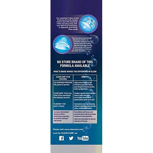 Clear Care Plus Cleaning Solution with Lens Case, Twin Pack, Multi, 12 Oz, Pa...