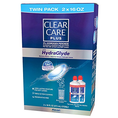 Clear Care Plus with Hydraglyde Cleaning & Disinfecting Solution Twin Pack wi...