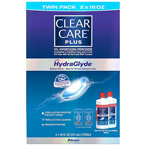 Clear Care Plus with Hydraglyde Cleaning & Disinfecting Solution Twin Pack wi...
