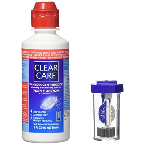 Clear Care Triple Action Contact Lens Cleaning Disinfecting Solution Travel P...