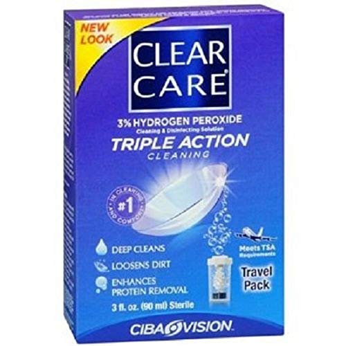 Clear Care Triple Action Travel Pack Cleaning and Disinfecting Solution, 3 Count